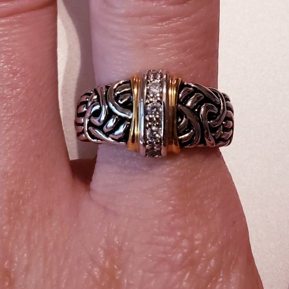 Vintage Silver & gold plated women's size 8 ring - Picture 2 of 4